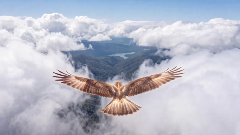 Cinematic Light Hawk immersive website scene
