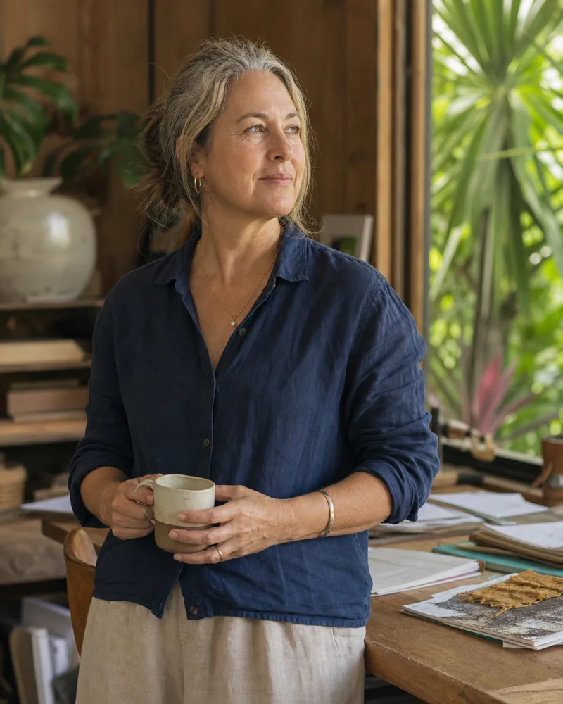 Mature business owner in a warm workplace